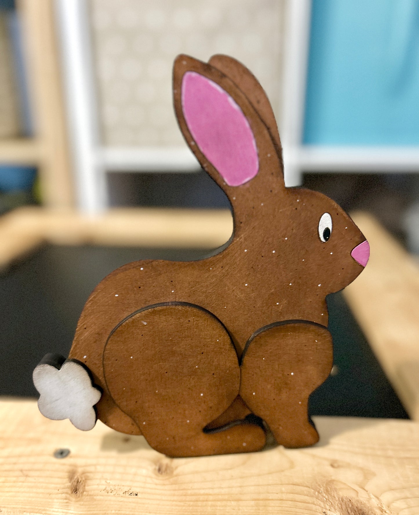 Handmade Wooden Standing Bunny