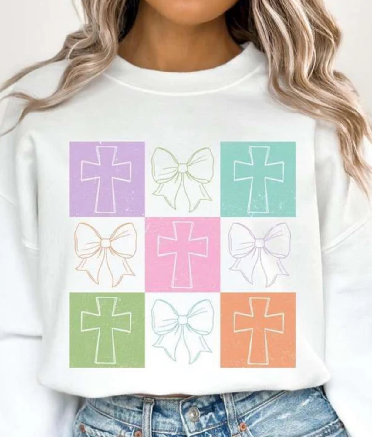 Block Cross Collage tee/sweatshirt