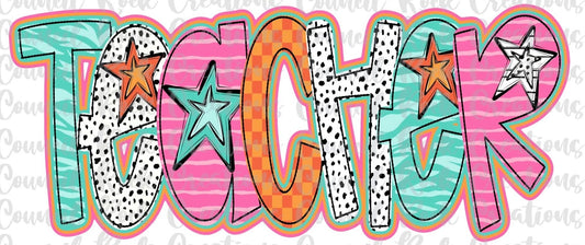 Colorful Zebra Teacher tee/sweatshirt