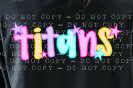 Titans With Stars - Neon Tee/Sweatshirt