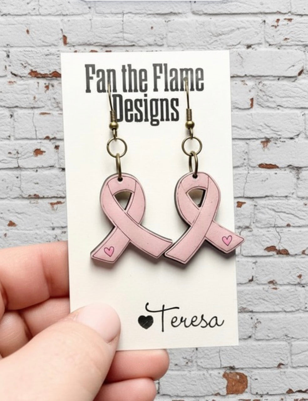 Pink Cancer Awareness Ribbons with heart