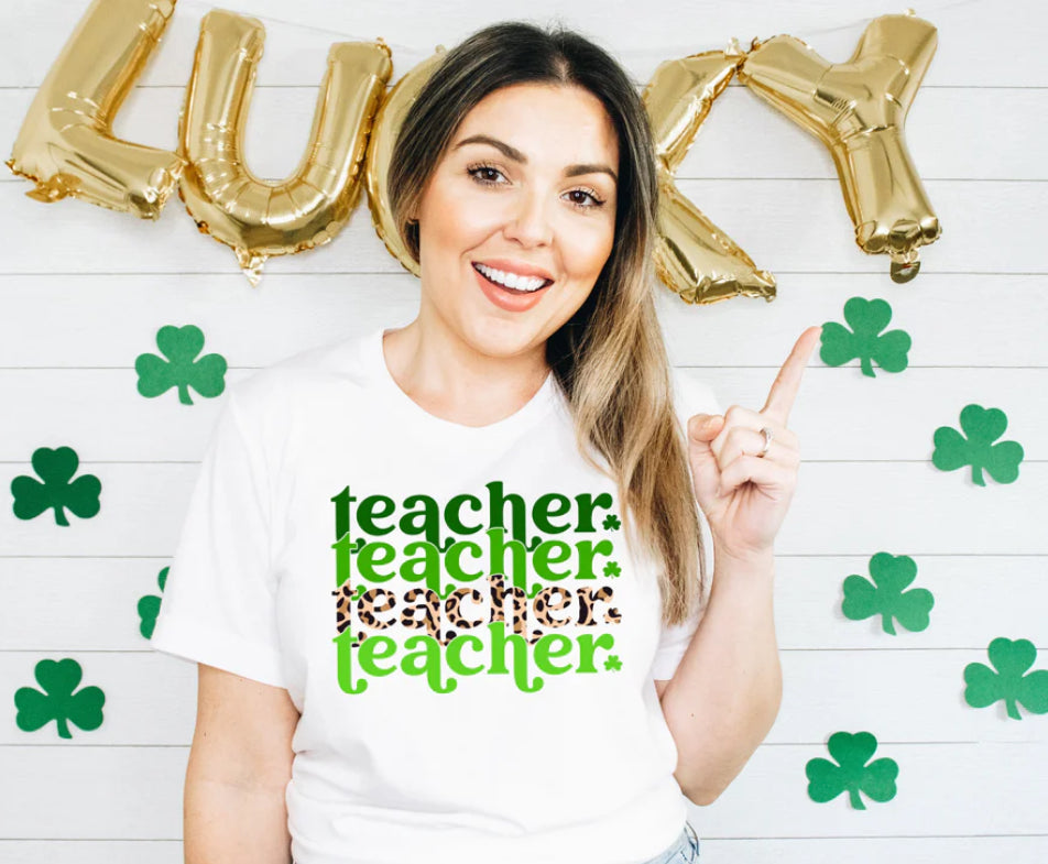 Stacked teacher ST PATRICK'S DAY tee