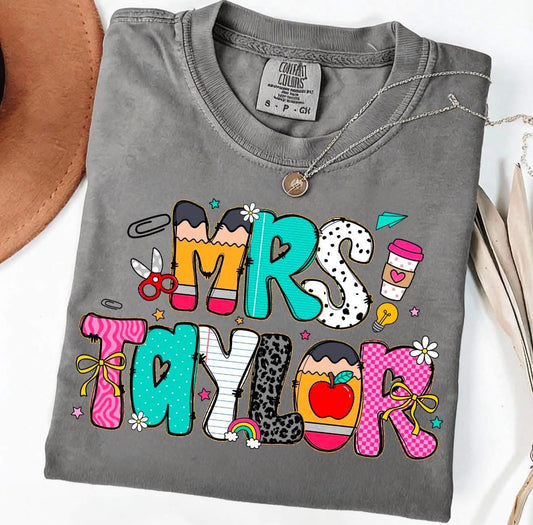 Custom Teacher Name in Funky Teacher Font