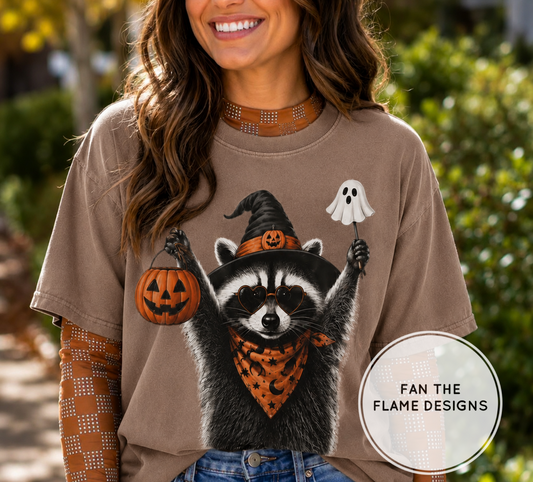 A raccoon Halloween