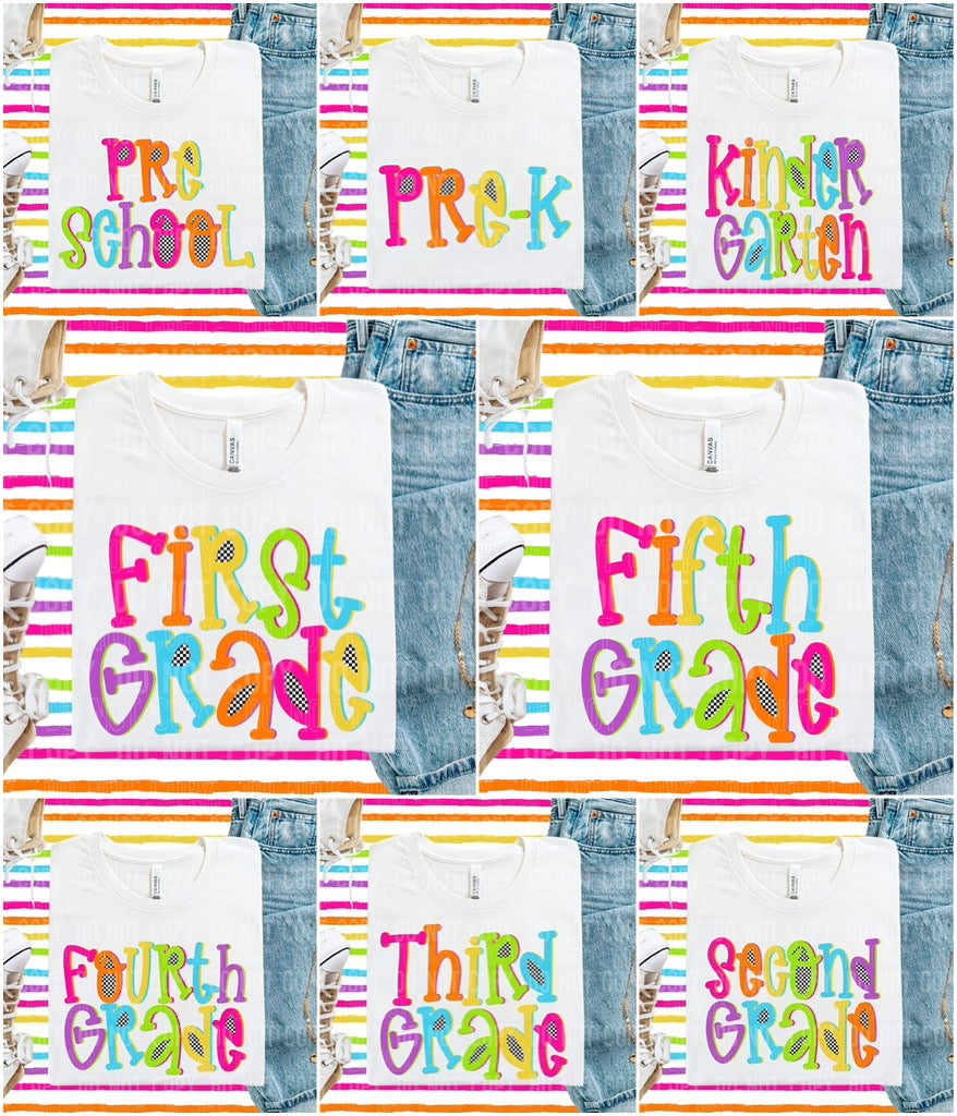 Bold Grade Levels Tee/Sweatshirt