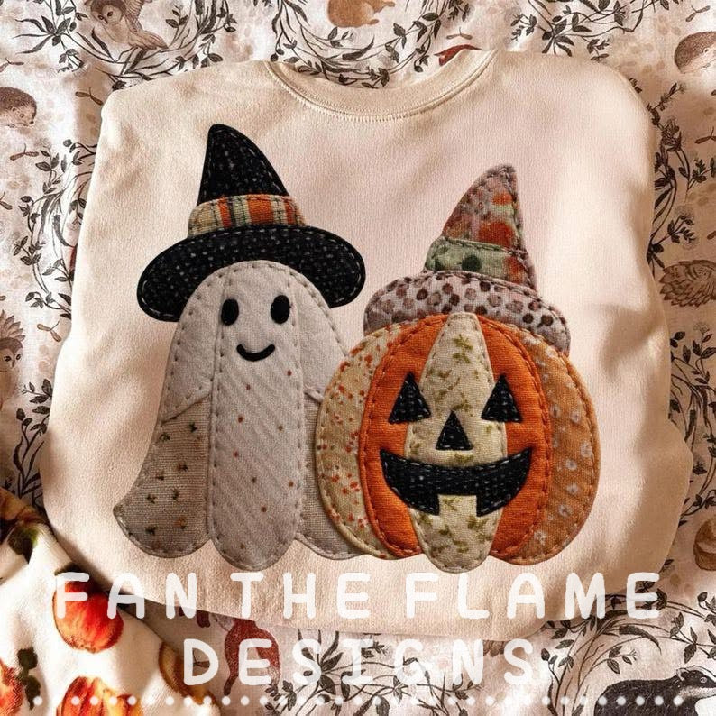 Ghost and pumpkin patch work Tee/Sweatshirt