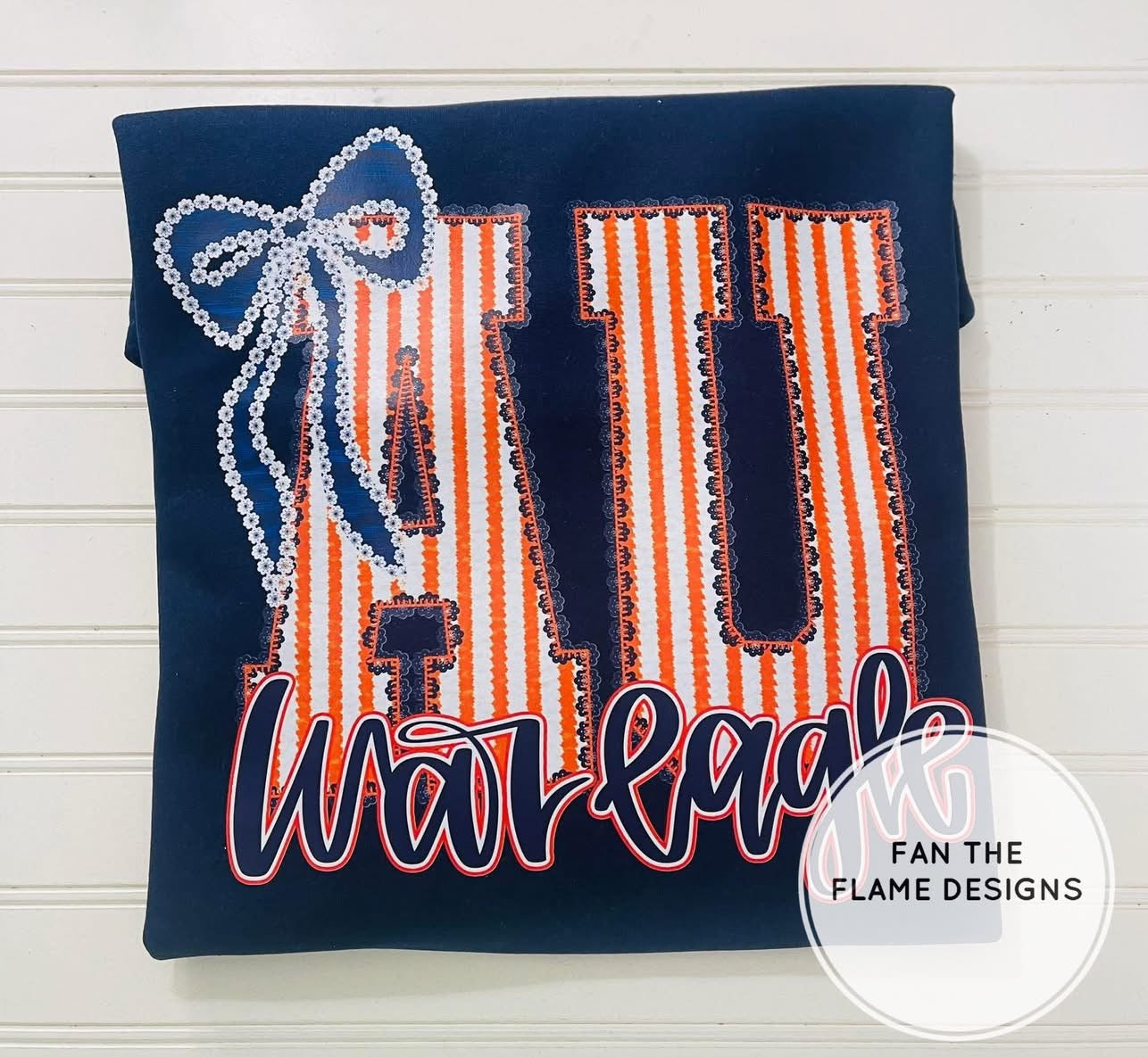 Auburn Pinstripe with bow Short/Long/Sweatshirt