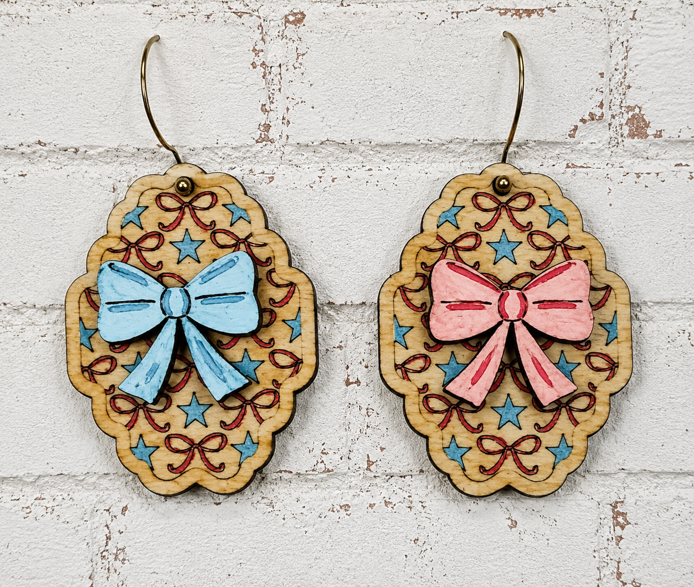 USA Bow & Star Earrings