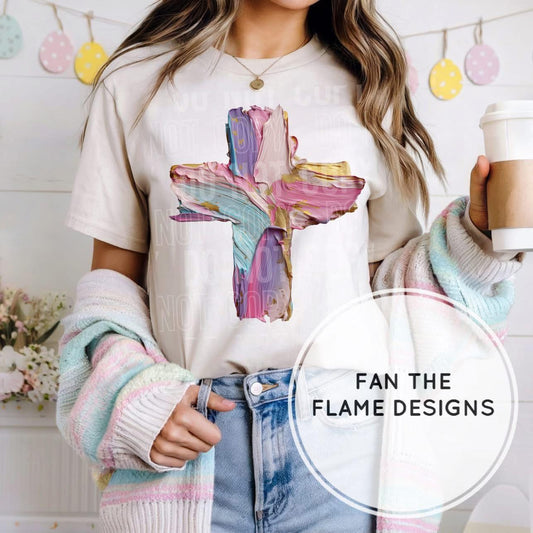 Pastel Painted Cross Short/Long/Sweatshirt