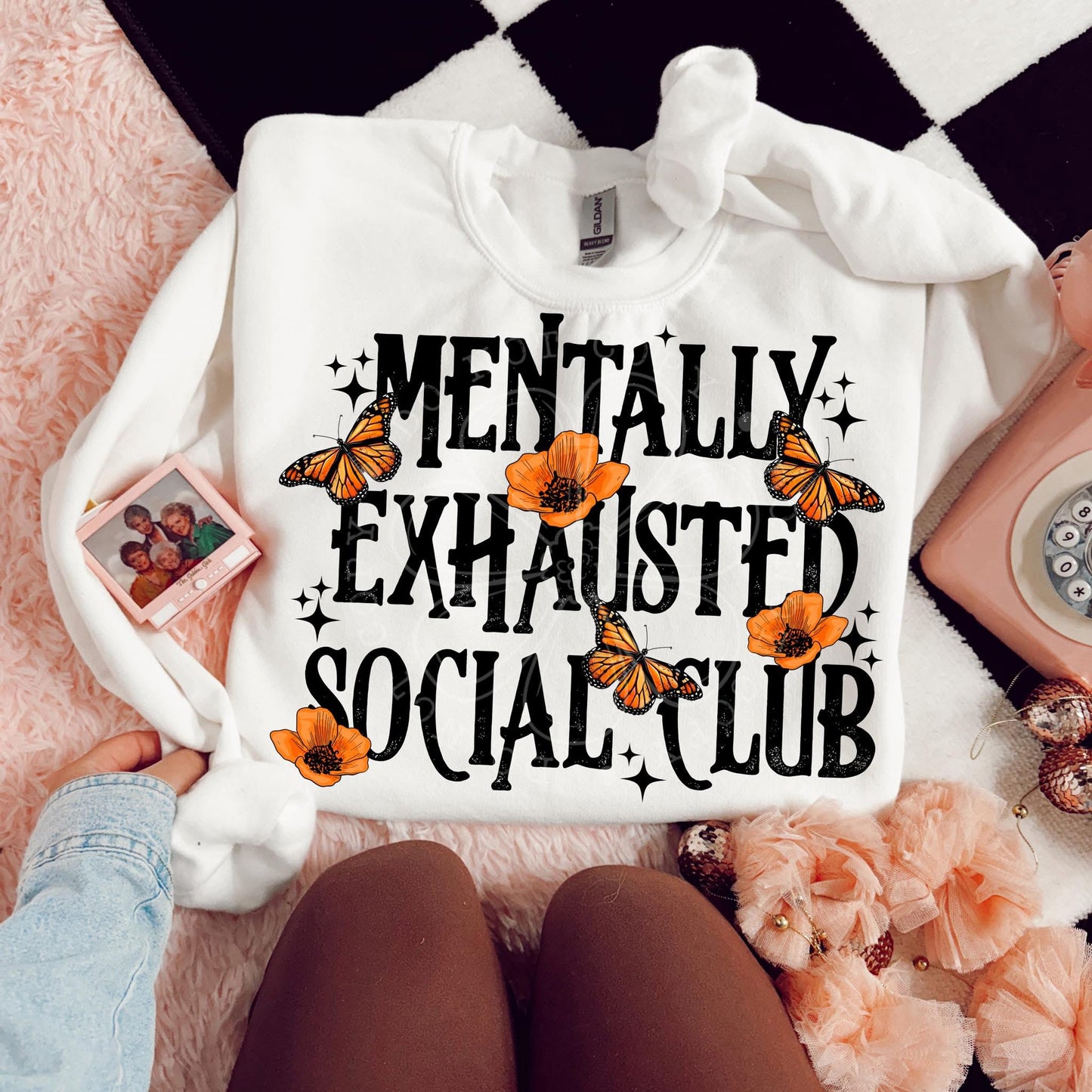 Mentally Exhausted Social Club Tee/Sweatshirt