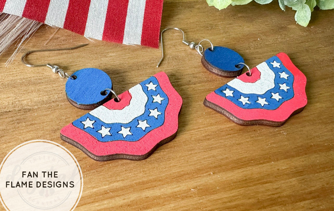 American Flag Bunting Earrings