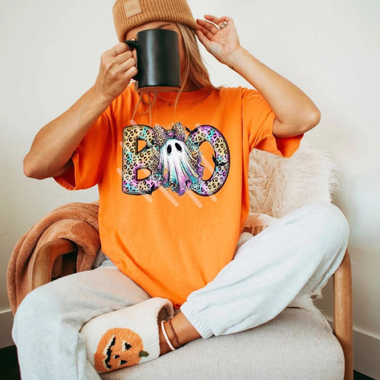 Boo Leopard/Rainbow Tee/Sweatshirt