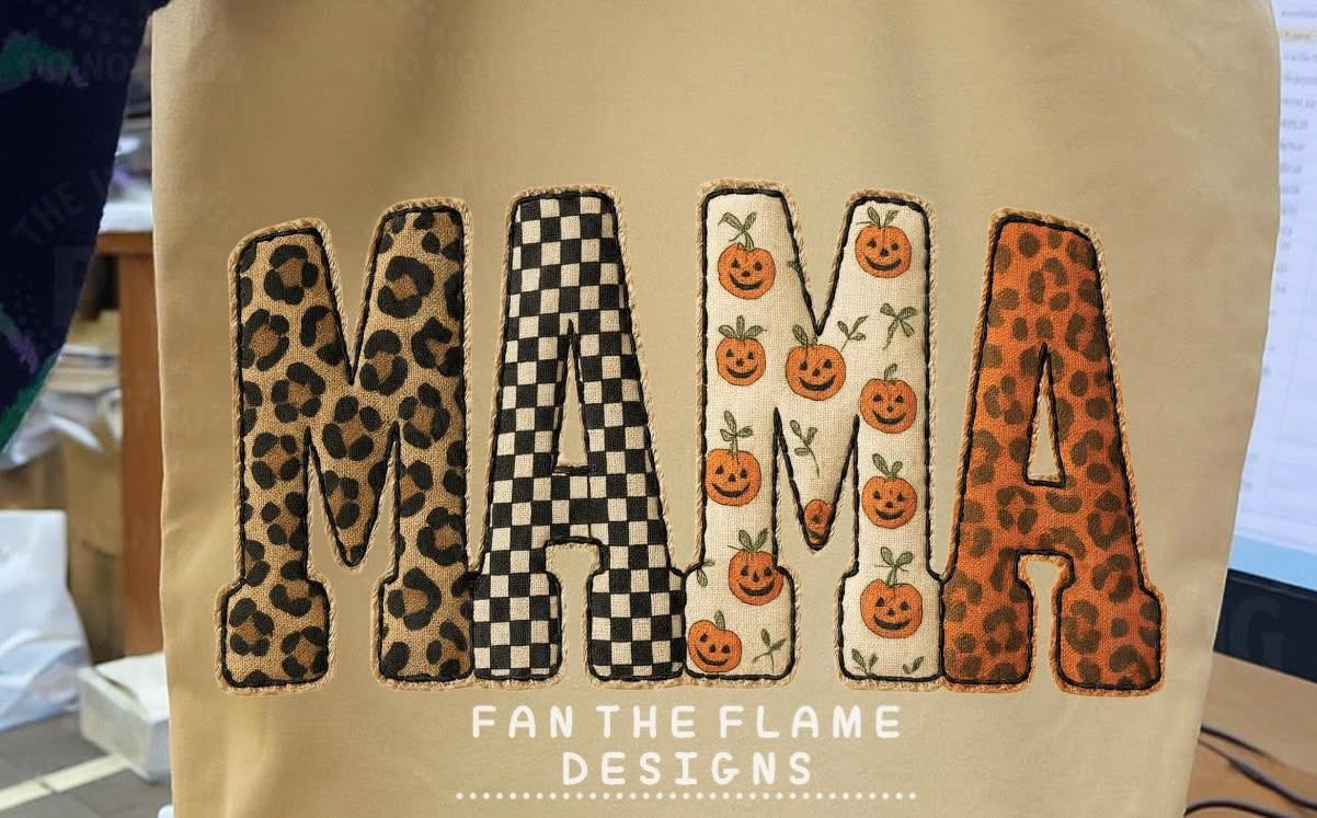 Fall Faux Embroidery Mama Tee/Sweatshirt