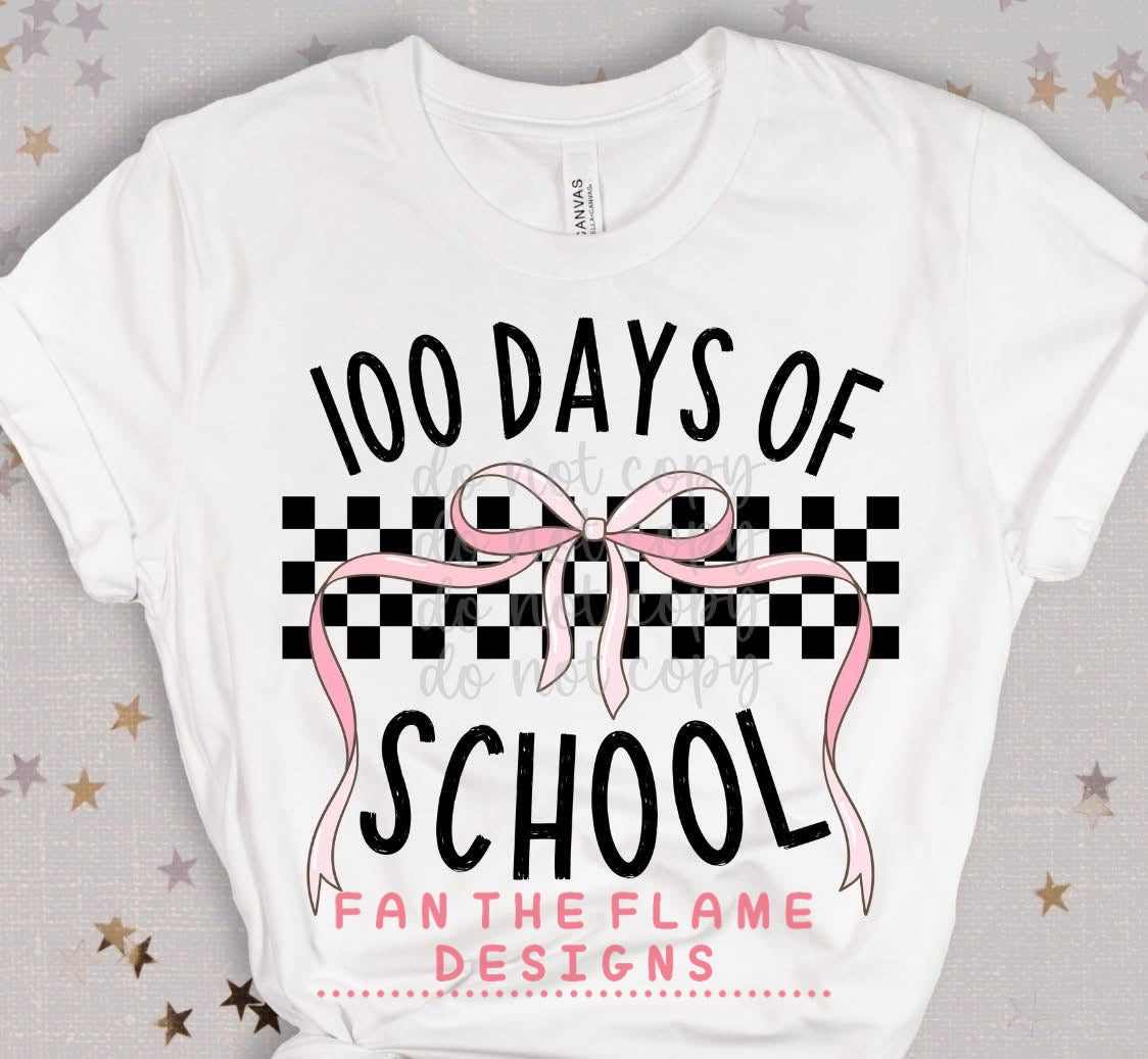 100 Days Of School Bow tee/sweatshirt