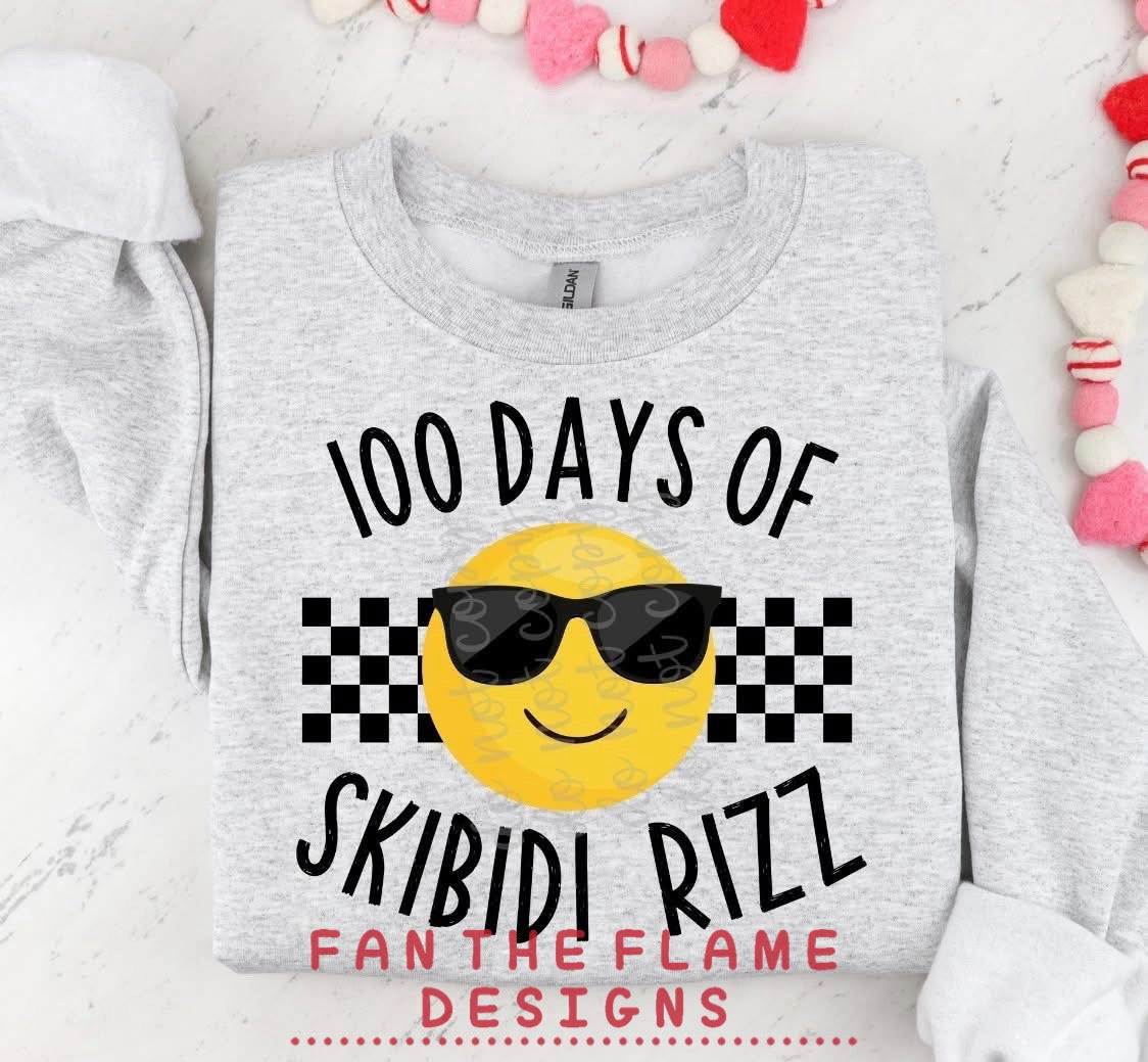 100 Days of Skibidi Rizz tee/sweatshirt