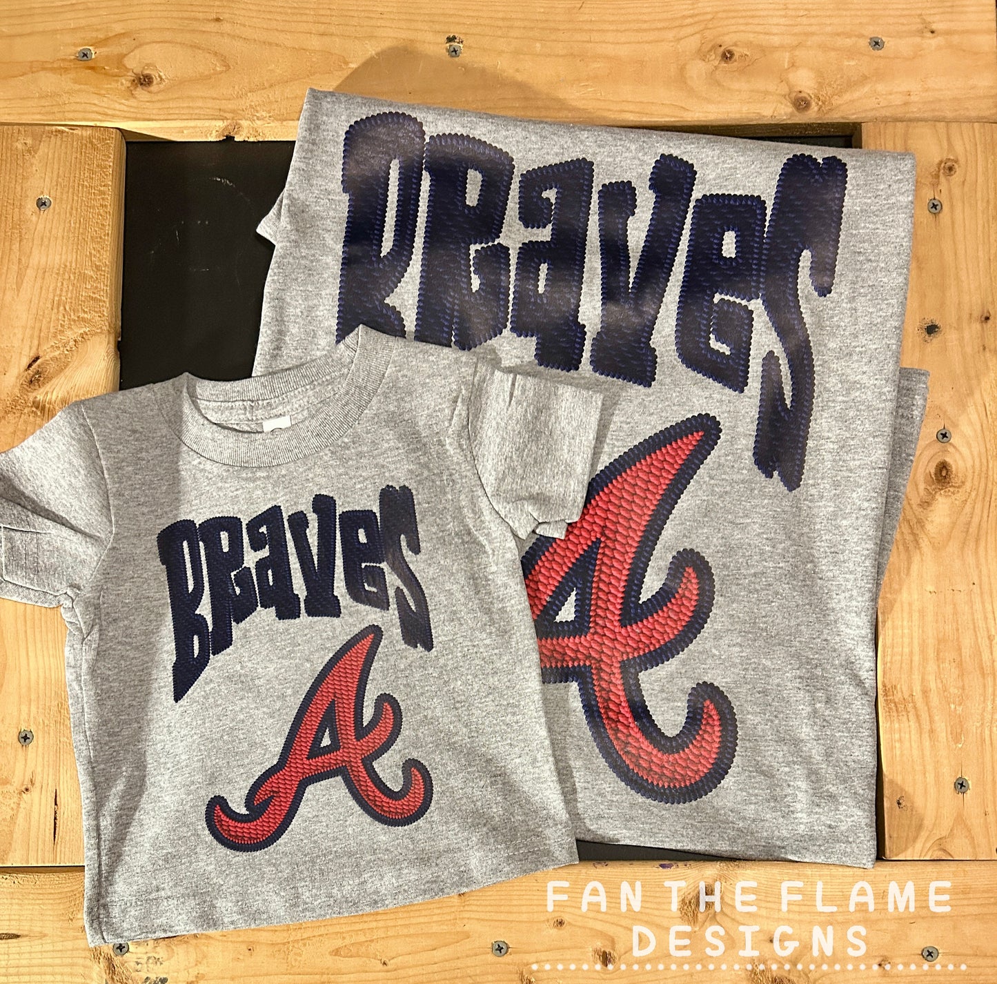 Faux Embroidered Braves tee/tank