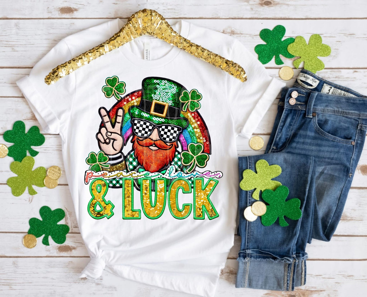 Peace, Love & Luck tee/sweatshirt