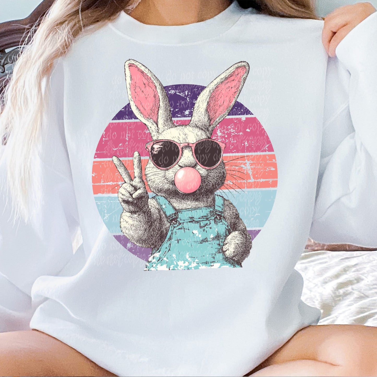 Easter bunny grunge circle tee/sweatshirt