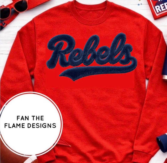 Faux Chenille Rebels Short/Long/Sweatshirt