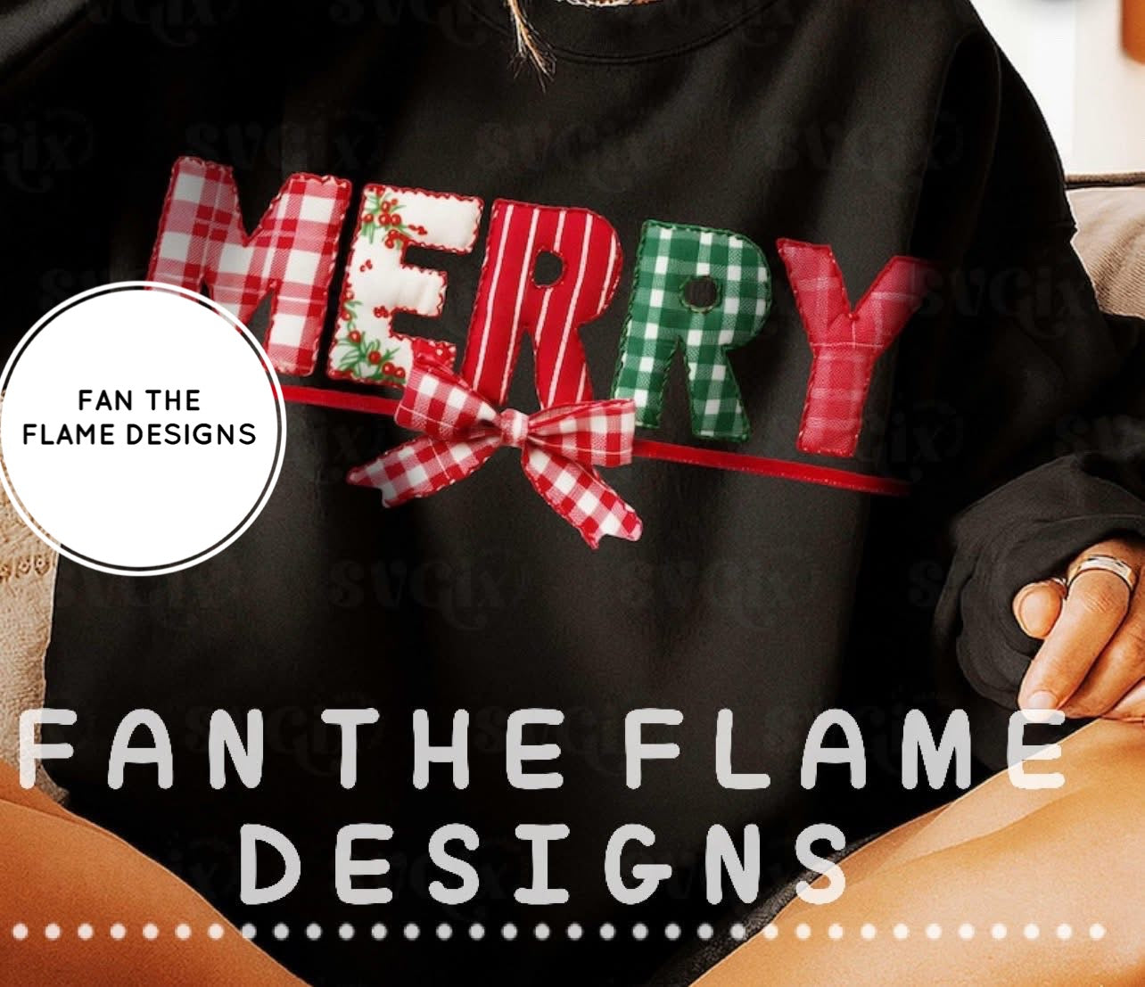 Patchwork Merry Short/Long Tee/Sweatshirt