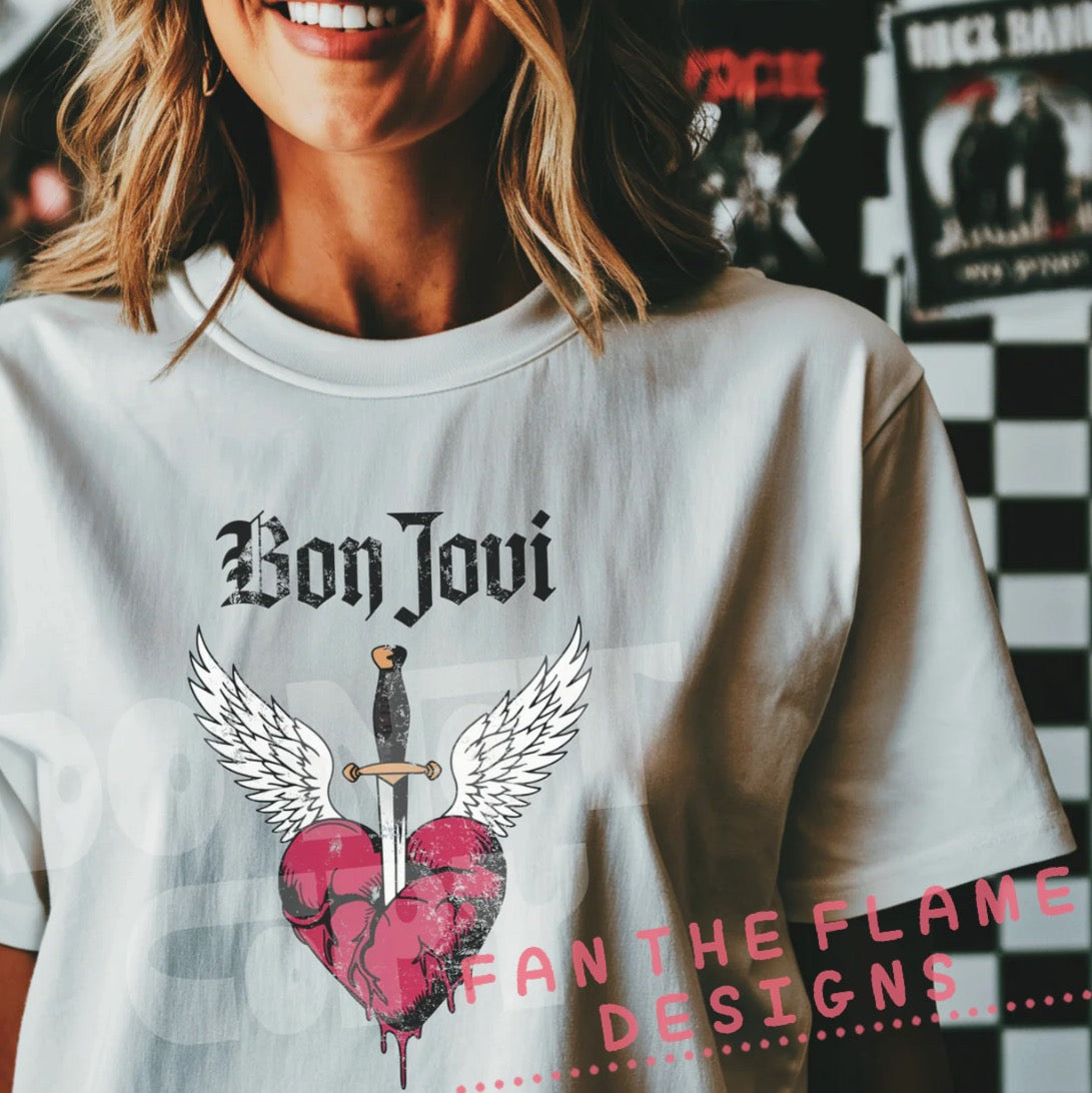 Bon Jovi heart tee/sweatshirt