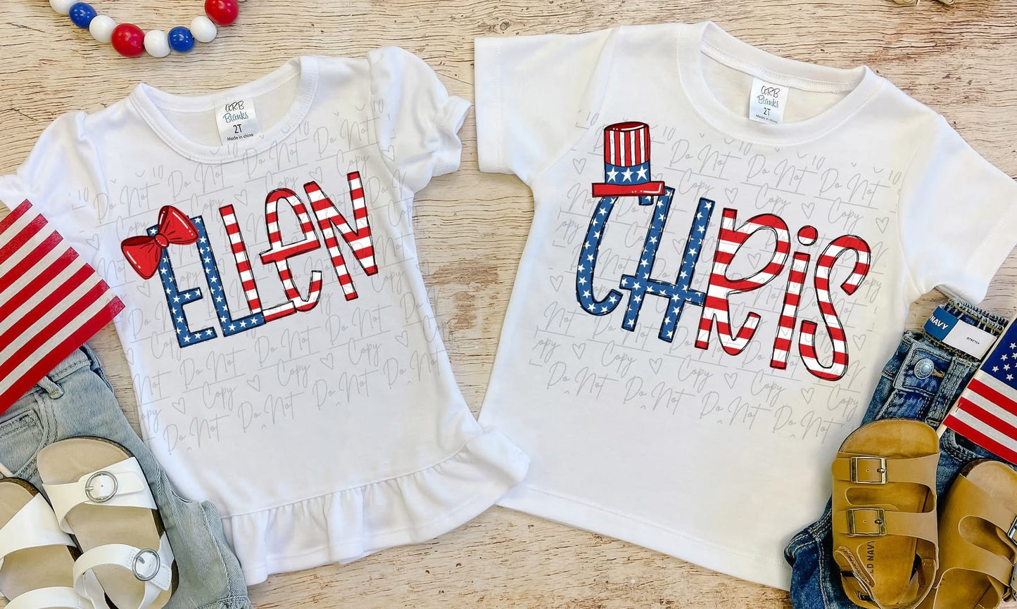 Personalized 4th of July tee/tank