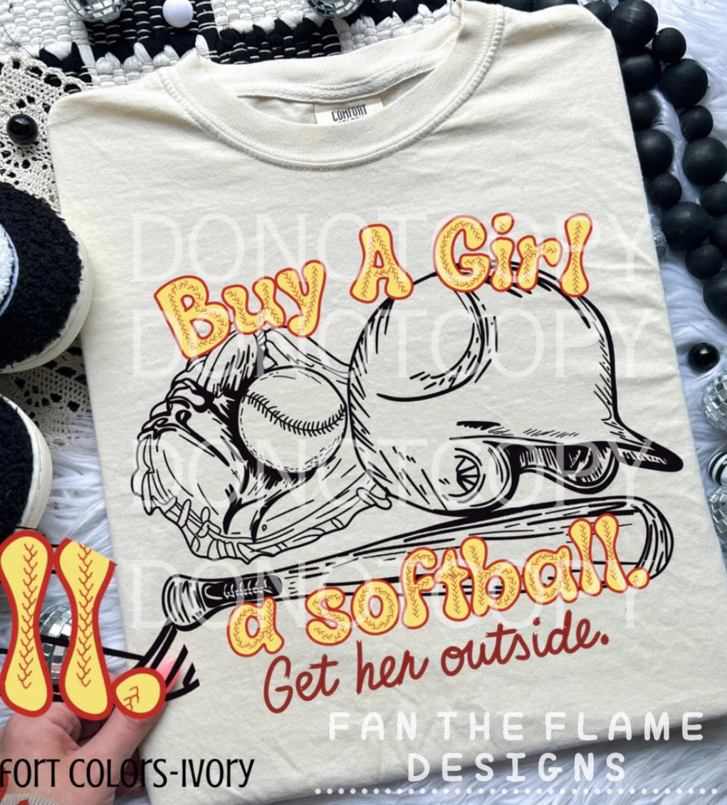 Buy a girl a softball tee/tank
