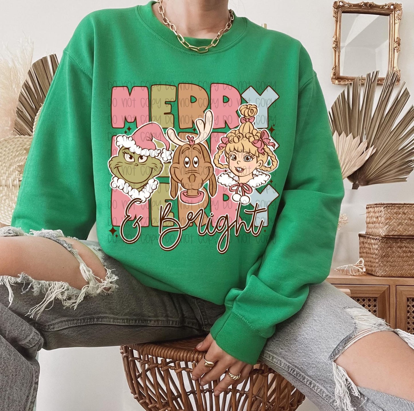 Stacked Merry & Bright Characters Short/Long/Sweatshirt