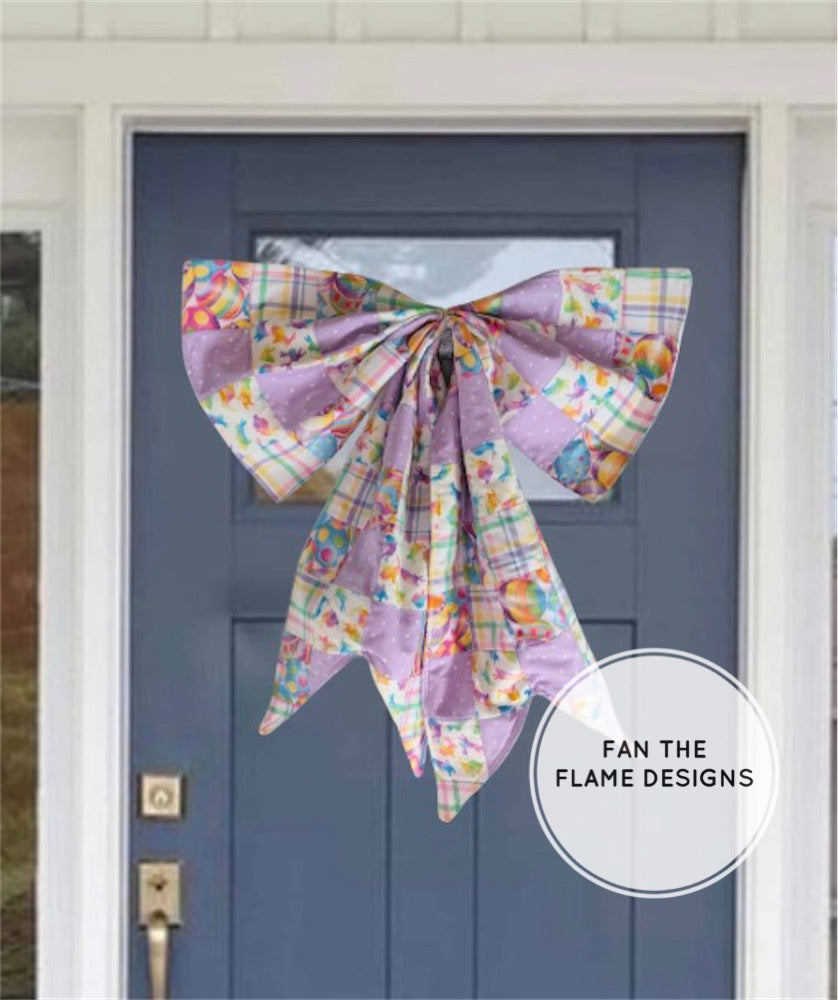 Handmade Spring Quilted Bow Door Hanger