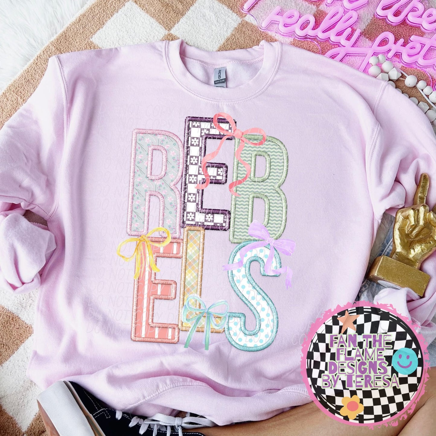 Rebels Spring Bow Mascot tee/tank