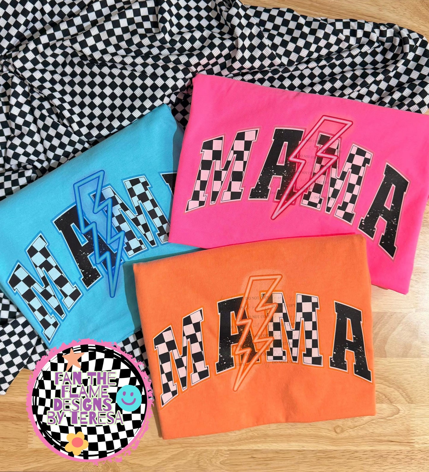 Mama neon lightning bolt tee/tank