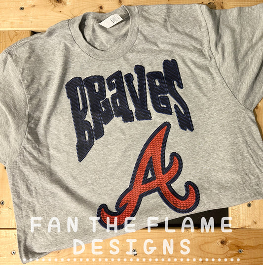 Faux Embroidered Braves tee/tank