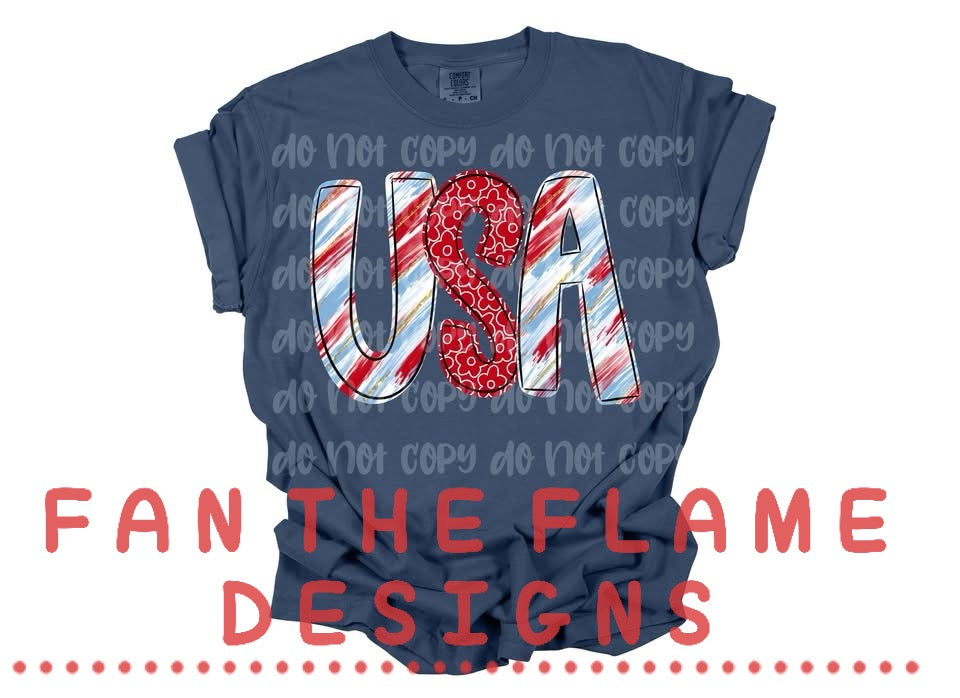 USA Brushstrokes tee/tank