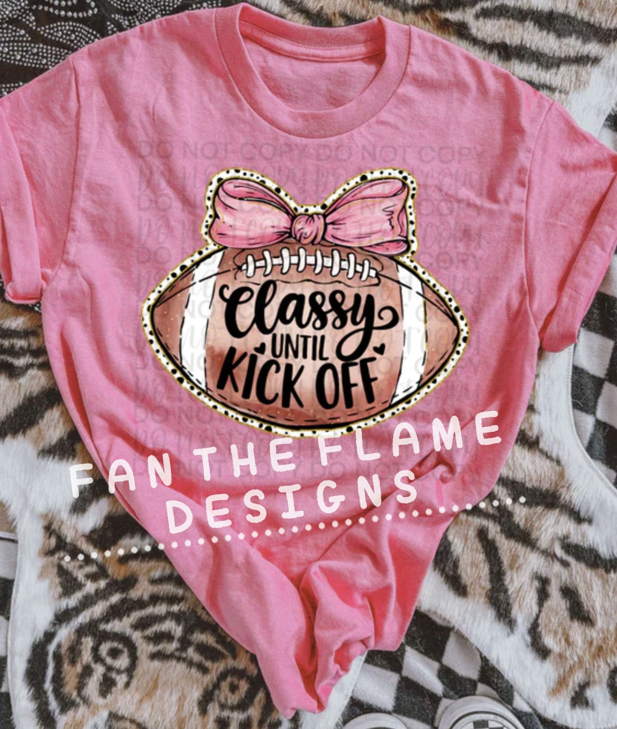 Classy until kickoff football bow tee/tank