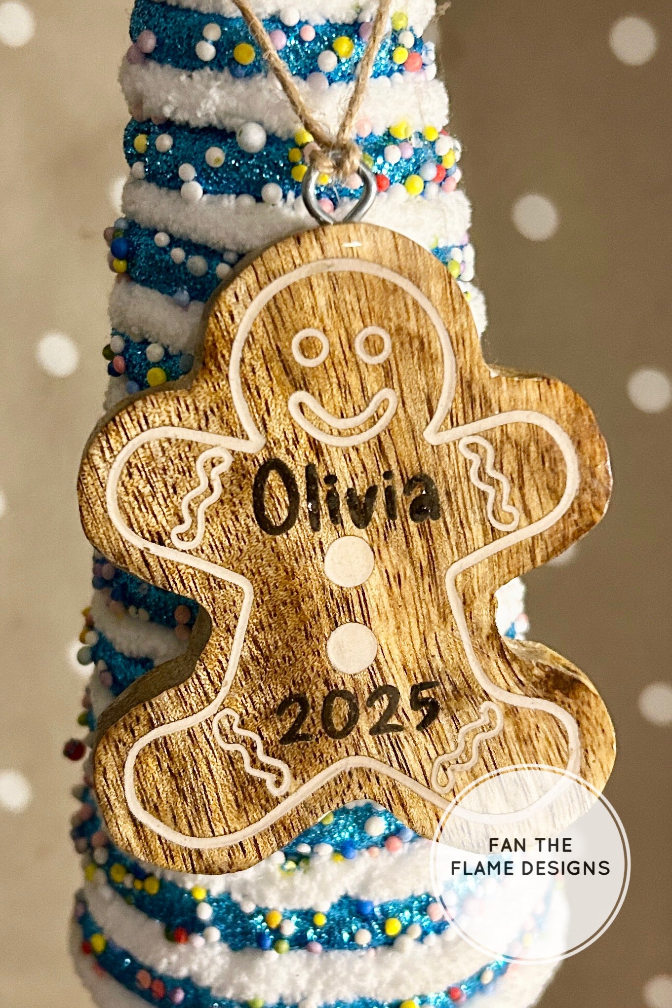 Customizable Gingerbread Wooden Ornament