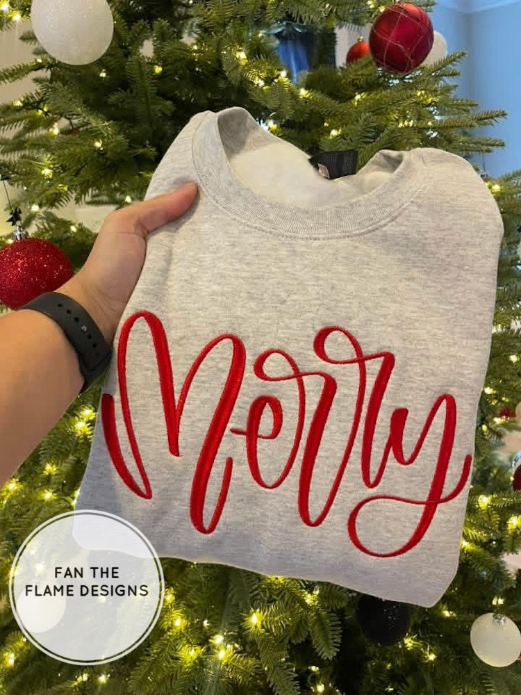 Merry Embroidered Sweatshirt