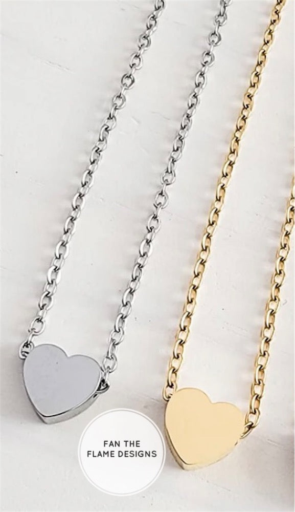 Mini Heart Engraved Necklace