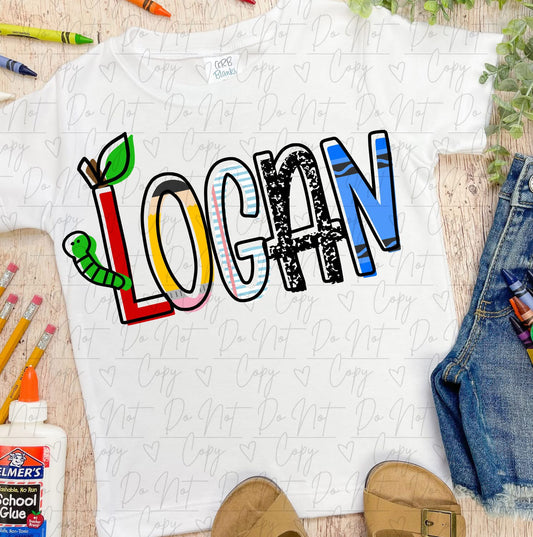 Skinny school personalized name tee/tank