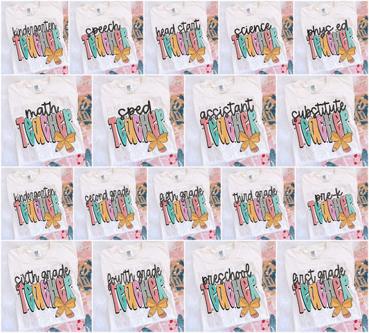 Teacher pencil bow tee/sweatshirt