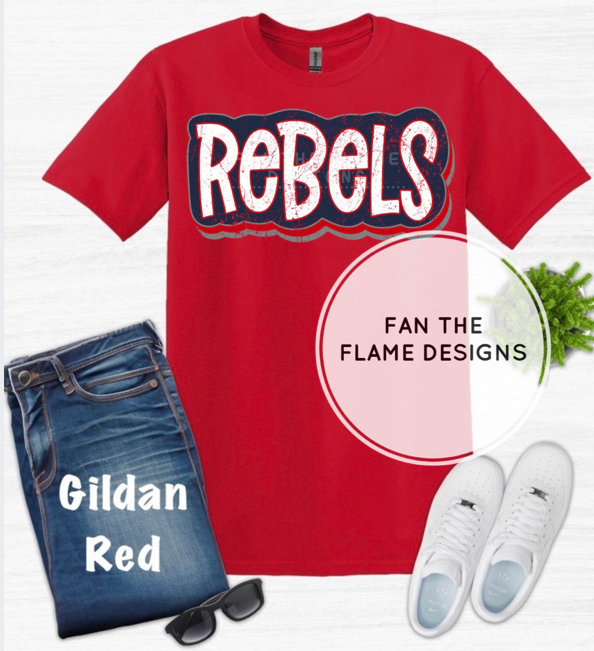 Bold, Retro Stacked Distressed Rebels