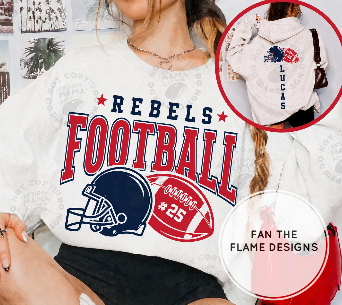 Rebels Football - Personalized Front & Back Design