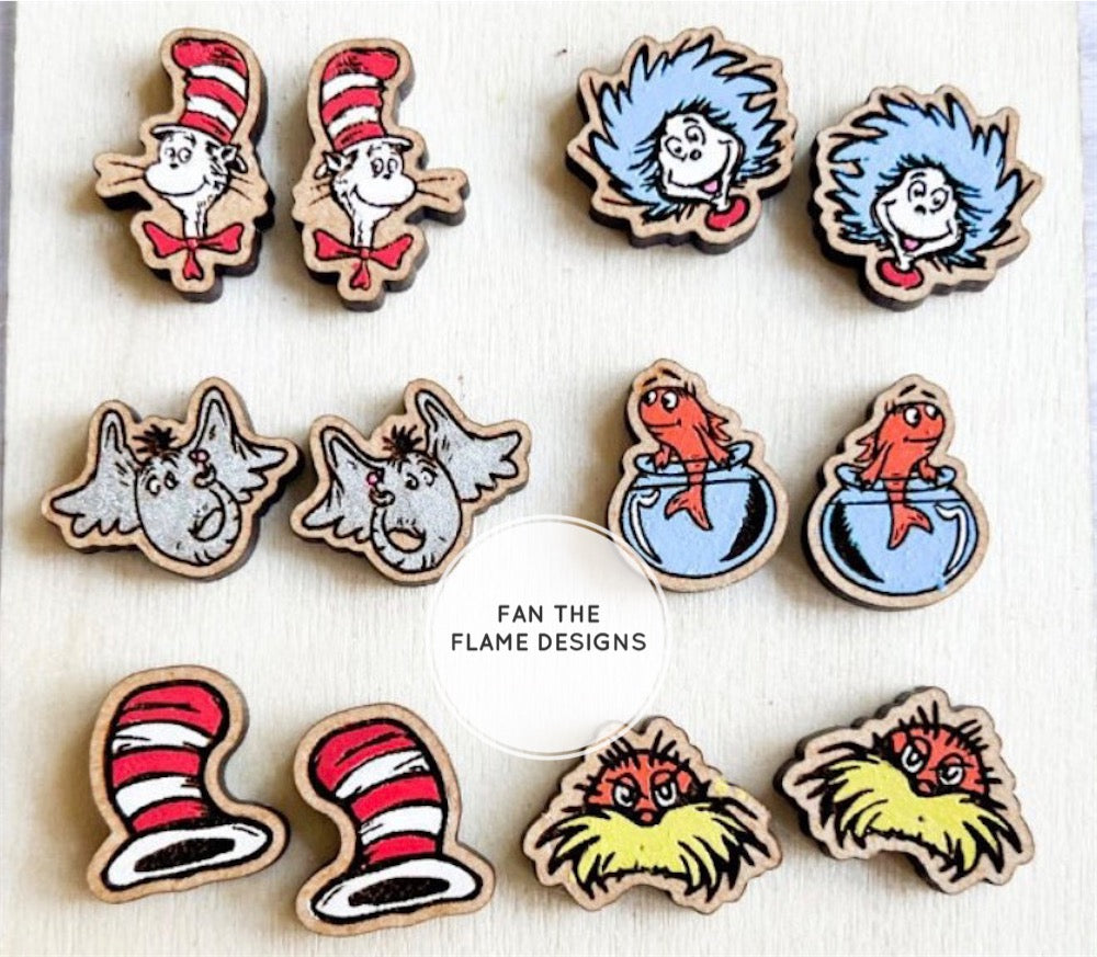Handmade Read Across America Stud Earrings