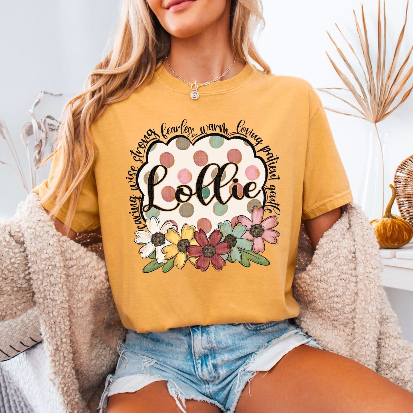 Flower & Polka Dot Names tee/sweatshirt