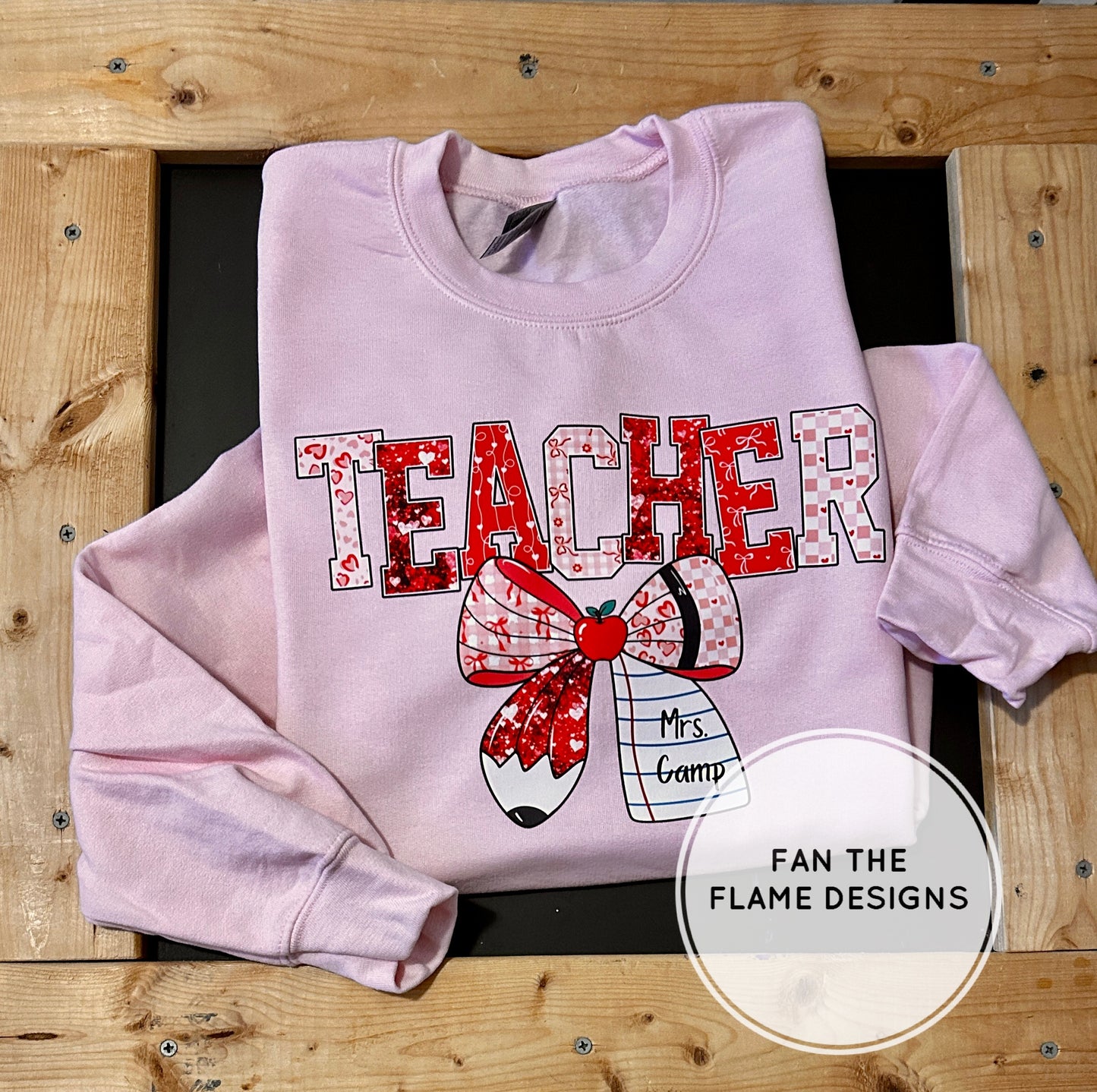 Personalized School Valentine Bow Short/Long/Sweatshirt