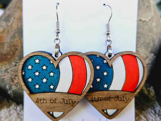 Heart Flag Handmade Dangle Earrings