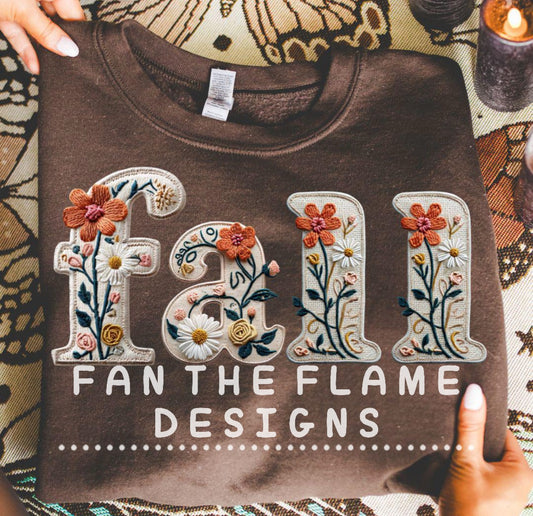 Fall Faux Embroidery Tee