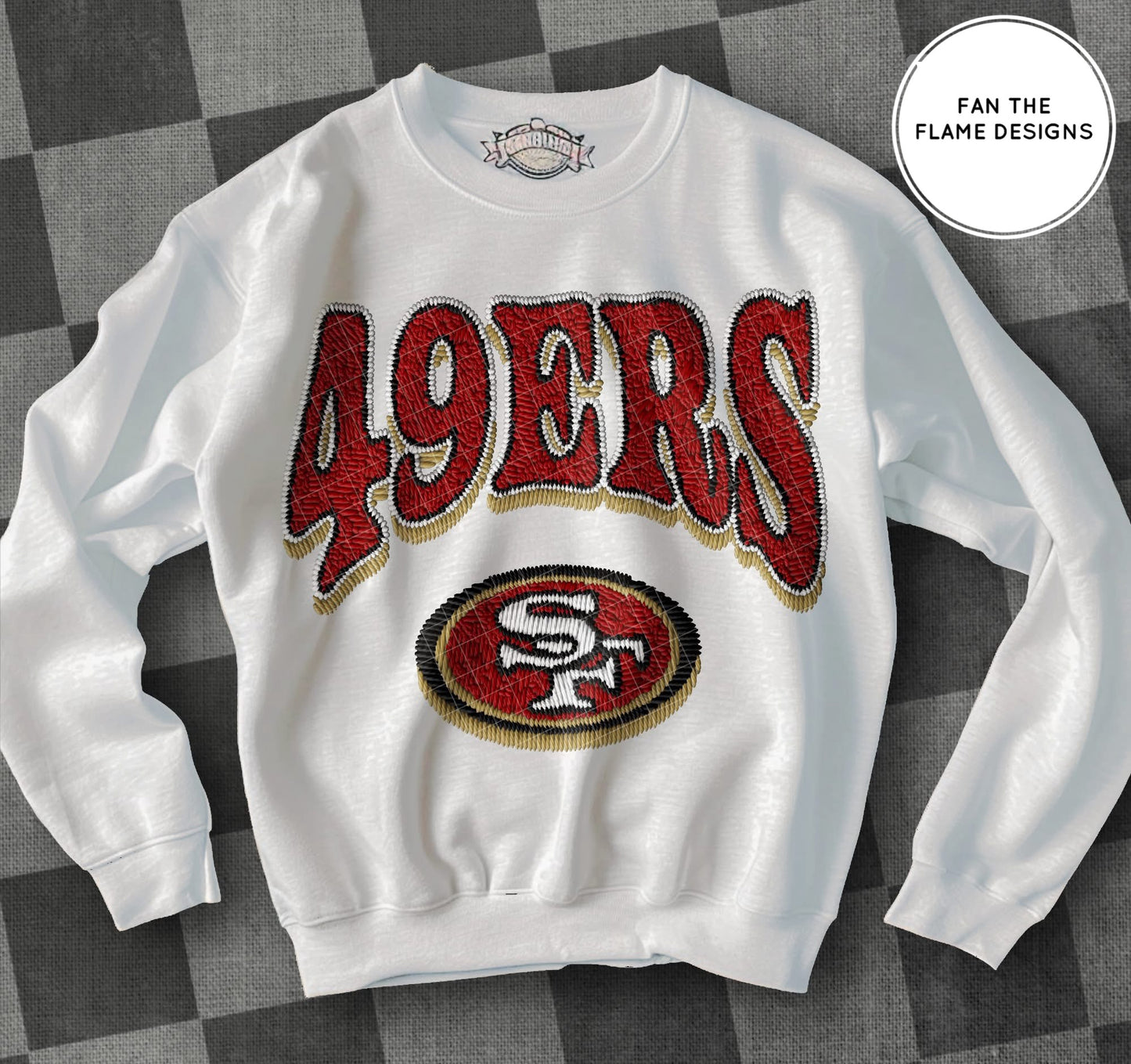 Faux Patch Football Team tee/sweatshirt