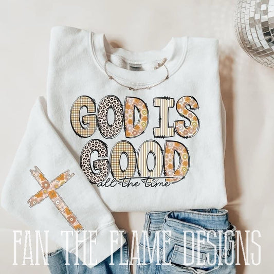 God is good all the time beige patterns tee/sweatshirt