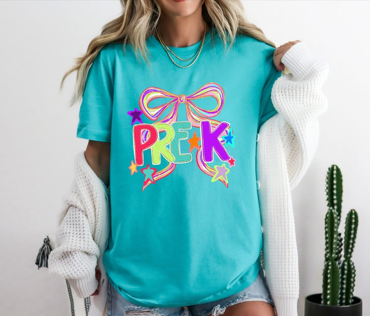 Grade Levels colorful with bow tee/tank