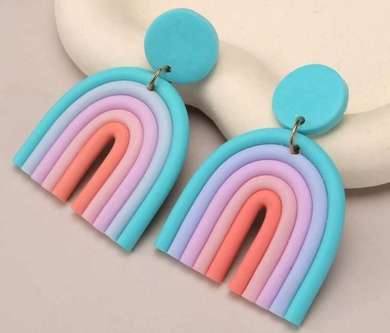 Multicolored Arched Dangle Earrings
